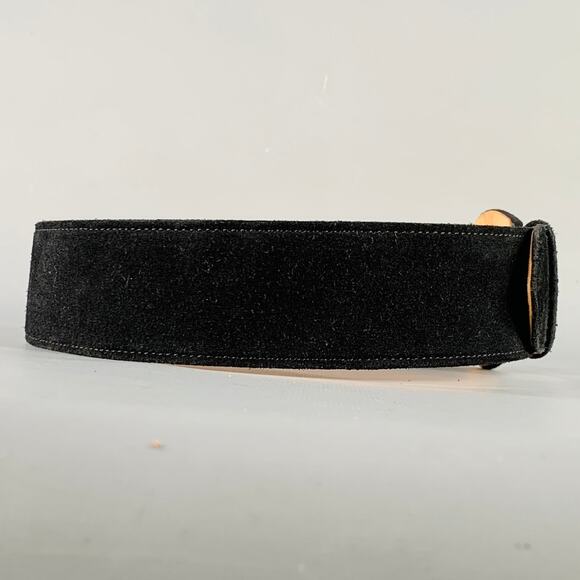 GIORGIO ARMANI Black Suede Covered Buckle Belt main image 6